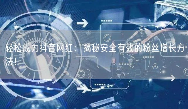 轻松成为抖音网红：揭秘安全有效的粉丝增长方法！