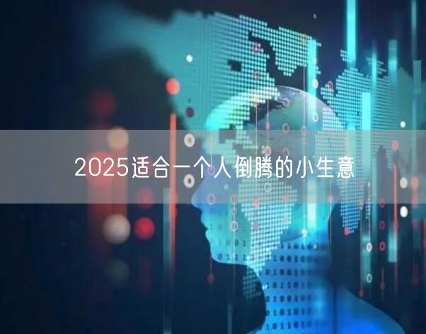 2025适合一个人倒腾的小生意